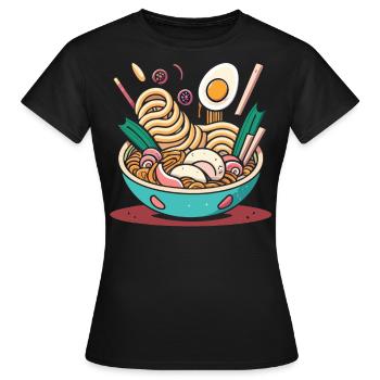 Kawaii Ramen: Japanische Nudelsuppe - Frauen T-Shirt - Schwarz - Vorne - AI Model Female 172 dark (172cm)