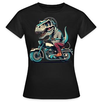 T-Rex Biker - A Primeval Ride - Women's T-Shirt - black - Front - AI Model Female 172 dark (172cm)