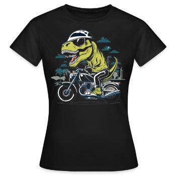 T-Rex Biker - A Primeval Ride - Women's T-Shirt - black - Front - AI Model Female 172 dark (172cm)