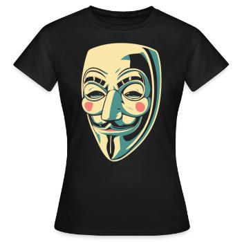 Guy Fawkes Maske - Frauen T-Shirt - Schwarz - Vorne - AI Model Female 172 dark (172cm)