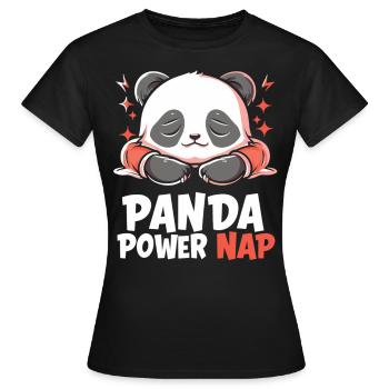 Panda Power Nap - Frauen T-Shirt - Schwarz - Vorne - AI Model Female 172 dark (172cm)