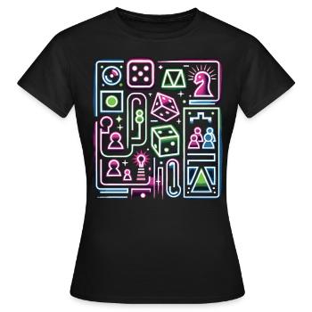 Futuristische Brettspiele Brettspiel Shirt - Frauen T-Shirt - Schwarz - Vorne - AI Model Female 172 dark (172cm)