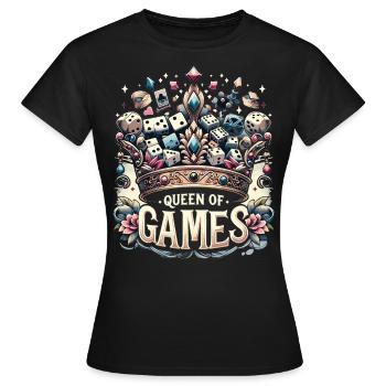Domination du jeu de cartes « Queen of Games » - T-shirt Femme - noir - Devant - AI Model Female 172 dark (172cm)
