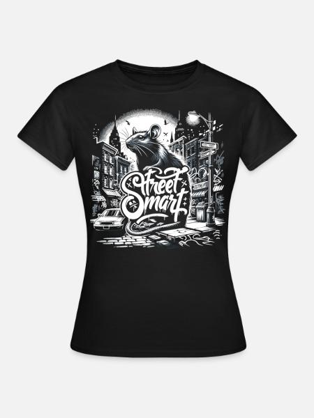 Ratte Straßenkunst - Frauen T-Shirt - Schwarz