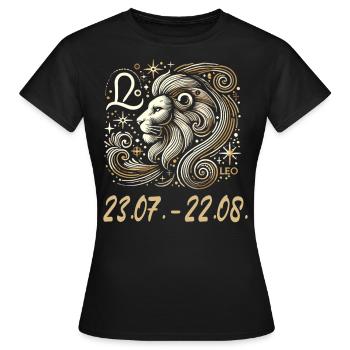 Himmlischer Löwe Sternzeichen - Frauen T-Shirt - Schwarz - Vorne - AI Model Female 172 dark (172cm)