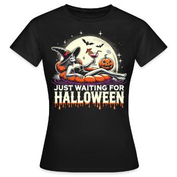 Magical holidays: Witch chills - Women's T-Shirt - black - Front - AI Model Female 172 dark (172cm)