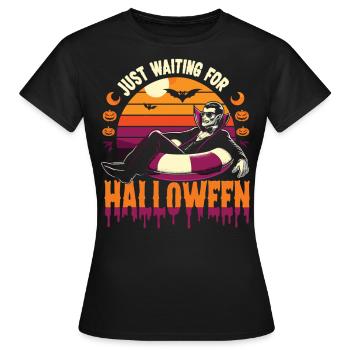 Vampire de vacances attendant Halloween - T-shirt Femme - noir - Devant - AI Model Female 172 dark (172cm)