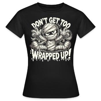 Eingewickelte Mumie Halloween Shirt - Frauen T-Shirt - Schwarz - Vorne - AI Model Female 172 dark (172cm)