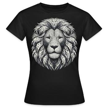 Mosaik Löwenkopf - Frauen T-Shirt - Schwarz - Vorne - AI Model Female 172 dark (172cm)