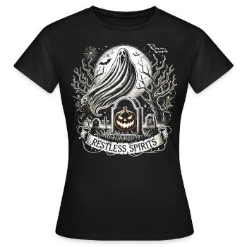 Halloween Geisterstunde erwacht - Frauen T-Shirt - Schwarz - Vorne - AI Model Female 172 dark (172cm)
