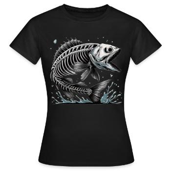 Poisson osseux maléfique des profondeurs - T-shirt Femme - noir - Devant - AI Model Female 172 dark (172cm)