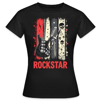 Chemise Rocker – Motif de musique rock rétro - T-shirt Femme - noir - Devant - AI Model Female 172 dark (172cm)