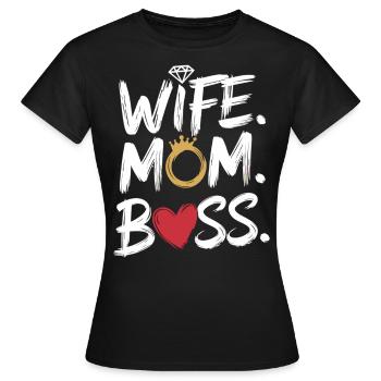 Femme. Maman. Patron. – Cadeau des femmes de pouvoir - T-shirt Femme - noir - Devant - AI Model Female 172 dark (172cm)