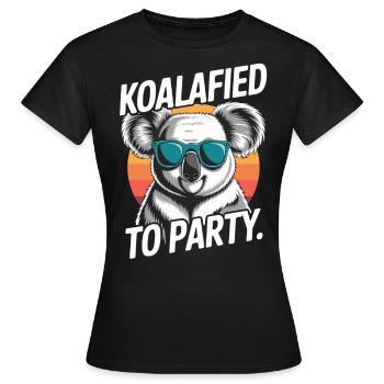 Koala with sunglasses – party atmosphere guaranteed - Women's T-Shirt - black - Front - AI Model Female 172 dark (172cm)