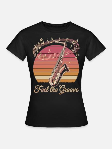 Jazz vibes avec saxophone rétro - T-shirt Femme - noir