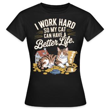 Pour le luxe du chat - T-shirt Femme - noir - Devant - AI Model Female 172 dark (172cm)