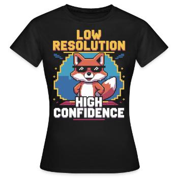 Retro-Fuchs mit Selbstbewusstsein für Gamer - Frauen T-Shirt - Schwarz - Vorne - AI Model Female 172 dark (172cm)