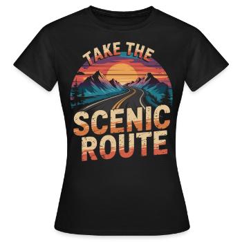 Road trip design for adventurers - Women's T-Shirt - black - Front - AI Model Female 172 dark (172cm)