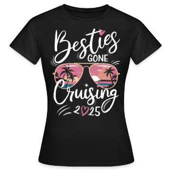 Besties Cruise 2025 - Copines en croisière - T-shirt Femme - noir - Devant - AI Model Female 172 dark (172cm)