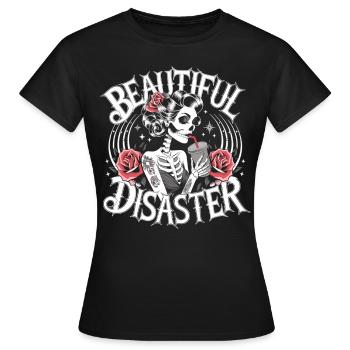 Beauté du squelette avec boisson - T-shirt Femme - noir - Devant - AI Model Female 172 dark (172cm)