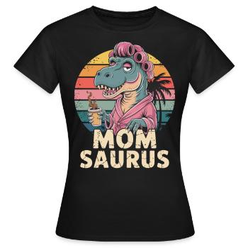 Chemise de maman dinosaure drôle - T-shirt Femme - noir - Devant - AI Model Female 172 dark (172cm)