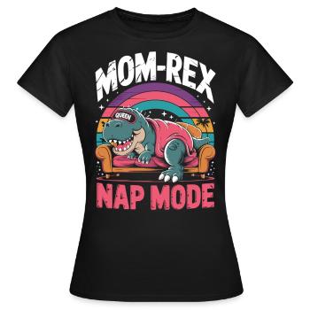 Funny Dino Queen Shirt - Women's T-Shirt - black - Front - AI Model Female 172 dark (172cm)