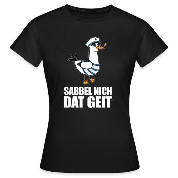 Sabbel nich Möwe Hambourg Brême Nord de l'Allemagne du Nord - T-shirt Femme - noir - Devant - AI Model Female 172 dark (172cm)
