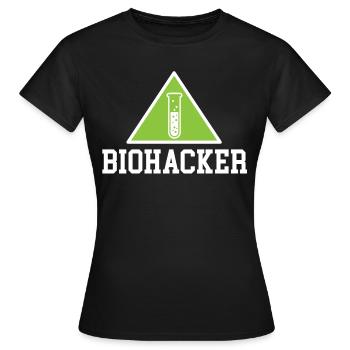 Biohacker Reagenzglas Geschenk Lifestyle Shirt - Frauen T-Shirt - Schwarz - Vorne - AI Model Female 172 dark (172cm)