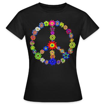 Paix Paix Amour Paix Mondiale Paix - T-shirt Femme - noir - Devant - AI Model Female 172 dark (172cm)
