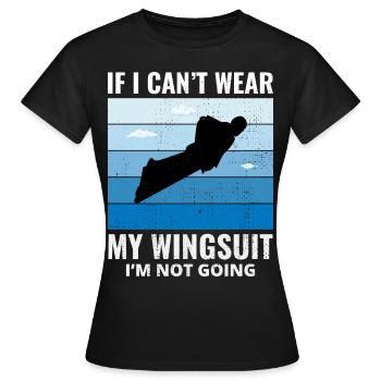 Wingsuit fliegen Base Jumping Fallschirmspringen Wingsuiting - Frauen T-Shirt - Schwarz - Vorne - AI Model Female 172 dark (172cm)