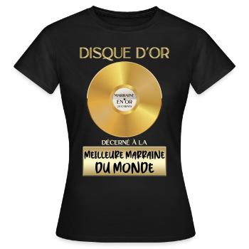 Gold Record World's Best Godmother - Women's T-Shirt - black - Front - AI Model Female 172 dark (172cm)