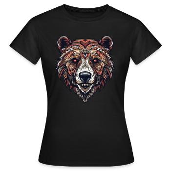 Grizzly Bear Face - Compagnon révolutionnaire - T-shirt Femme - noir - Devant - AI Model Female 172 dark (172cm)
