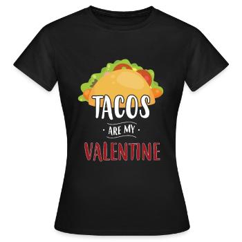 Tacos Are My Valentine - Women's T-Shirt - black - Front - AI Model Female 172 dark (172cm)