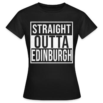 Direkt aus Edinburgh - Frauen T-Shirt - Schwarz - Vorne - AI Model Female 172 dark (172cm)