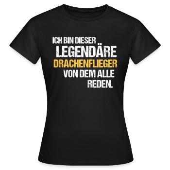 Drachenflieger Legende Drachenfliegen - Frauen T-Shirt - Schwarz - Vorne - AI Model Female 172 dark (172cm)