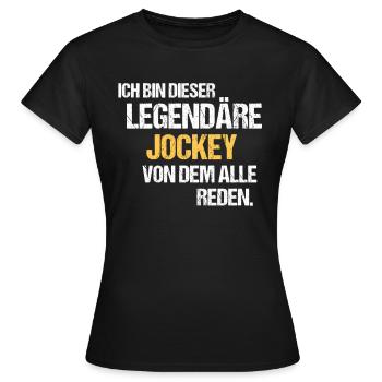 Jockey Legende Pferderennen - Frauen T-Shirt - Schwarz - Vorne - AI Model Female 172 dark (172cm)