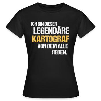 Kartograf Legende Kartografie - Frauen T-Shirt - Schwarz - Vorne - AI Model Female 172 dark (172cm)