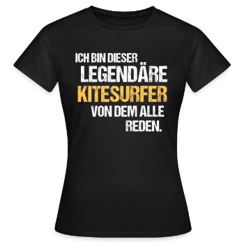 Kitesurfer Legende Kitesurfen - Frauen T-Shirt - Schwarz - Vorne - AI Model Female 172 dark (172cm)