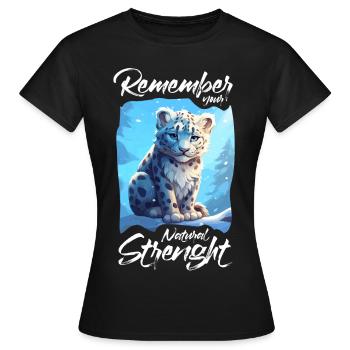 Schneeleopard Arktis Arktische Tiere Tierschutz - Frauen T-Shirt - Schwarz - Vorne - AI Model Female 172 dark (172cm)