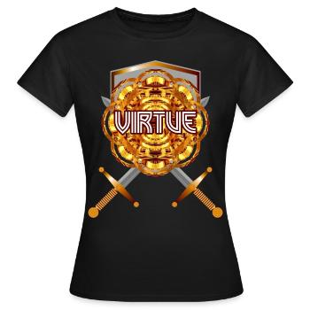 Tugend (Gold) - Frauen T-Shirt - Schwarz - Vorne - AI Model Female 172 dark (172cm)