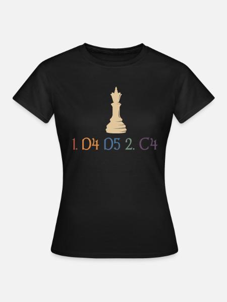 Damengambit Schach Dame Schachfiguren Schachspiel - Frauen T-Shirt - Schwarz