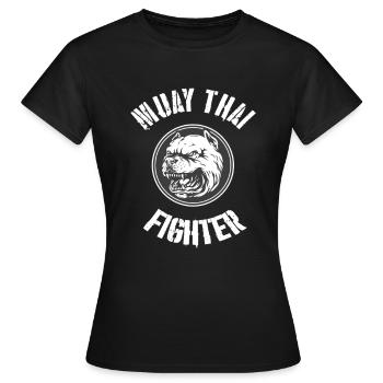 Muay Thai Fighter MMA Martial Arts Boxen Kickboxen - Frauen T-Shirt - Schwarz - Vorne - AI Model Female 172 dark (172cm)