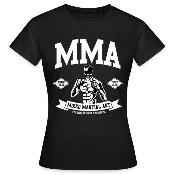 MMA Martial Arts Muay Thai Boxen Kickboxen Fighter - Frauen T-Shirt - Schwarz - Vorne - AI Model Female 172 dark (172cm)