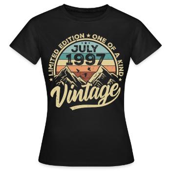 Born in July 1997 Born in July 1997 Born in July 1997 - Women's T-Shirt - black - Front - AI Model Female 172 dark (172cm)