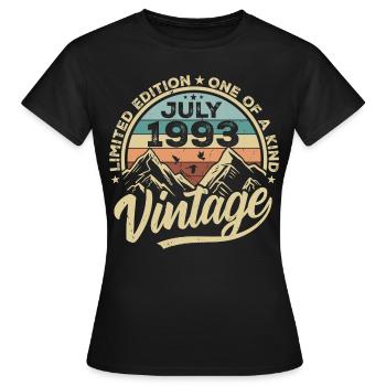 Born in July 1993 Born in July 1993 Born in July 1993 - Women's T-Shirt - black - Front - AI Model Female 172 dark (172cm)