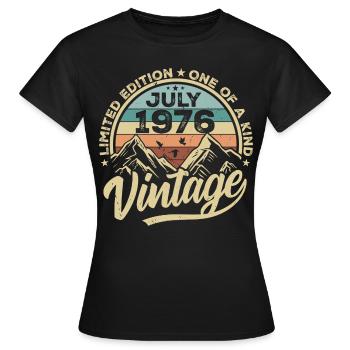 Born in July 1976 Born in July 1976 Born in July 1976 - Women's T-Shirt - black - Front - AI Model Female 172 dark (172cm)