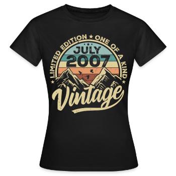Born in July 2007 Born in July 2007 Born in July 2007 - Women's T-Shirt - black - Front - AI Model Female 172 dark (172cm)