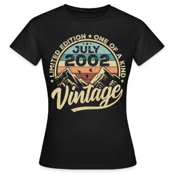 Born in July 2002 Born in July 2002 Born in July 2002 - Women's T-Shirt - black - Front - AI Model Female 172 dark (172cm)