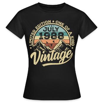 Born in July 1988 Born in July 1988 Born in July 1988 - Women's T-Shirt - black - Front - AI Model Female 172 dark (172cm)