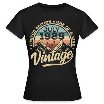 Born in July 1989 Born in July 1989 Born in July 1989 - Women's T-Shirt - black - Front - AI Model Female 172 dark (172cm)